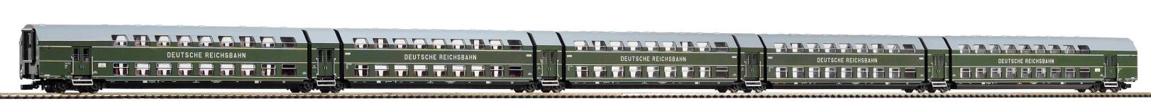 PIKO 53124 - H0 - 5-tlg. Doppelstock-Gliederzug DGBe12, DR, Ep. III